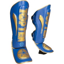 Protectores de canilla Kickboxing WAKO Star Light (Rojo/Azul)