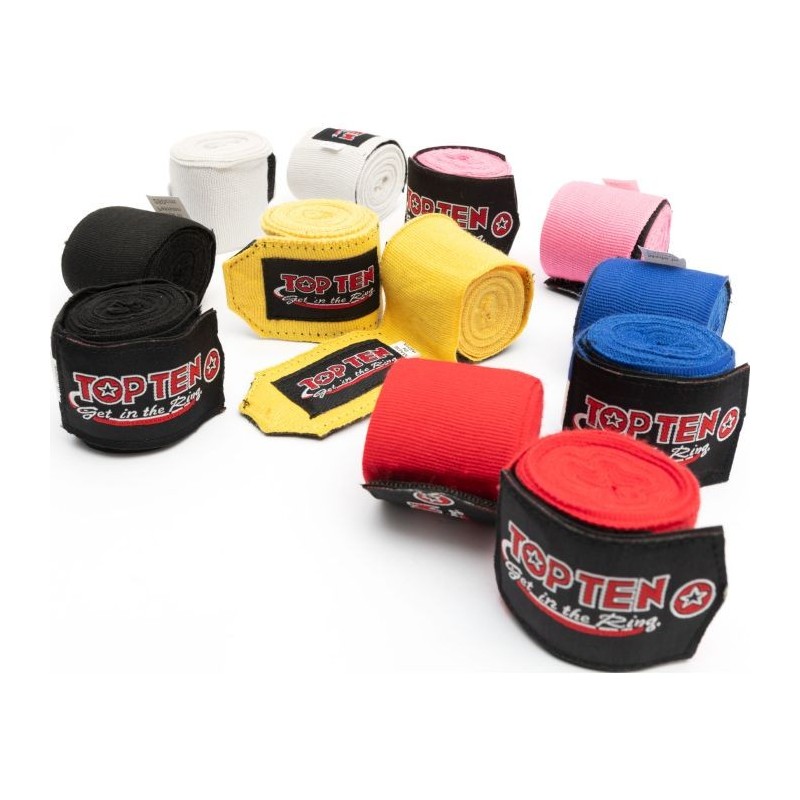 Vendas de Boxeo y Kickboxing TOP TEN: Ajuste Perfecto con Presilla y Velcro Vendas de Boxeo y Kickboxing TOP TEN: Ajuste Perfecto con Presilla y Velcro