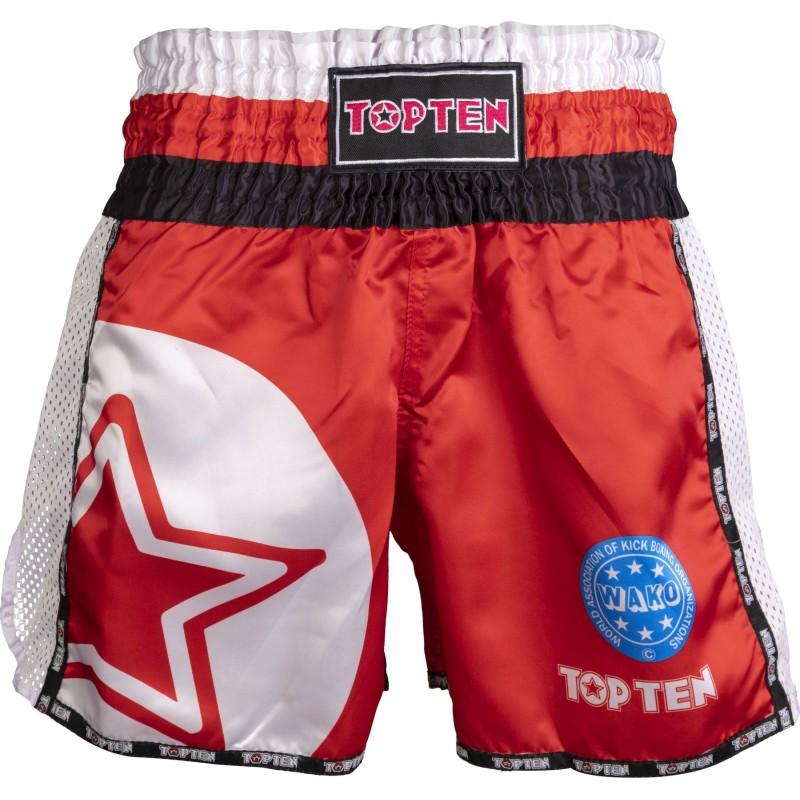 Shorts de Kickboxing TOP TEN WAKO Star: Ligeros y Transpirables Shorts de Kickboxing TOP TEN WAKO Star: Ligeros y Transpirables