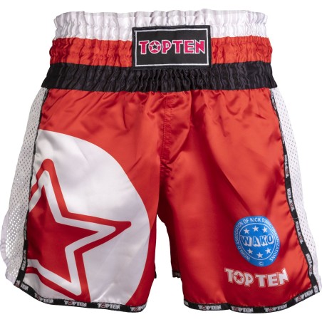 Shorts de Kickboxing TOP TEN WAKO Star: Ligeros y Transpirables